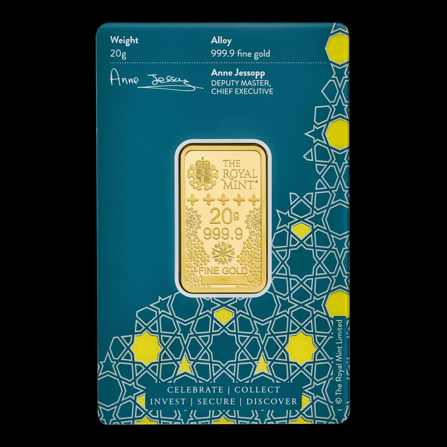 The Royal Mint 20g Kaaba Gold Bar - Includes Gift Sleeve